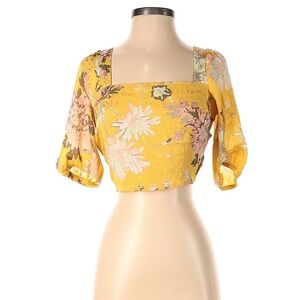 H&M Yellow Floral Crop Top